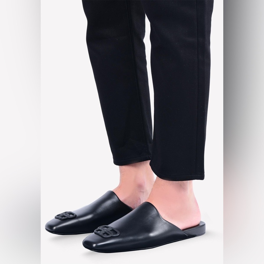 Balenciaga BB Cosy Black Leather Mules 36 - Picture 2 of 16